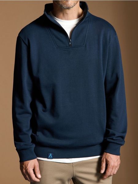 Bluza - granatowy. Niebieskie bluzy bez kaptura męskie Sinsay, l. Za 49.99 zł.