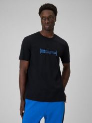 4F T-shirt regular z nadrukiem męski - czarny 3XL. Czarne t-shirty męskie 4f, m, bez wzorów, z bawełny, bez kołnierzyka. Za 59.99 zł.