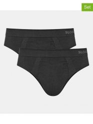 Sloggi Slipy (2 pary) "Go Smooth" w kolorze czarnym rozmiar: M. Czarne slipki męskie Sloggi, bez wzorów. Za 82.95 zł.