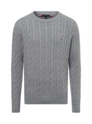 Tommy Hilfiger sweter Mężczyźni drobna dzianina szary, L. Szare swetry męskie Tommy Hilfiger, l, bez wzorów, z bawełny, bez kołnierzyka. Za 569.95 zł.