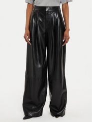 Boss Spodnie z imitacji skóry Tadesa 50518463 Czarny Relaxed Fit. Czarne spodnie materiałowe damskie Boss, bez wzorów, ze skóry. Za 679.99 zł.