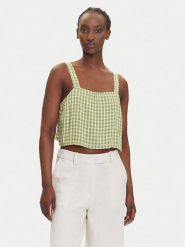 RVCA Top 23B041503 Zielony Relaxed Fit. Zielone topy damskie RVCA, l, bez wzorów, z wiskozy, bez kołnierzyka. Za 139.99 zł.