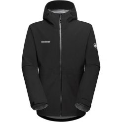 Kurtka przeciwdeszczowa męska Mammut Linard Guide HS Hooded Jacket. Czarne kurtki męskie Mammut, l, bez wzorów, z materiału, marine, bez kaptura. Za 1,161.80 zł.