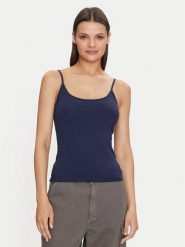 Gina Tricot Top 22470 Granatowy Slim Fit. Niebieskie topy damskie Gina Tricot, xs, bez wzorów, bez ramiączek. Za 39.99 zł.