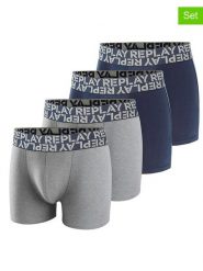 Replay Underwear Bokserki (4 pary) w kolorze granatowym i szarym rozmiar: M. Niebieskie bokserki męskie Replay Underwear, bez wzorów. Za 86.99 zł.