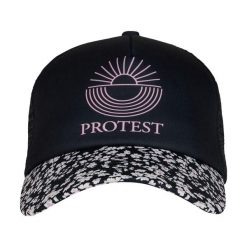 Czapka z daszkiem damska Protest Prtkeewee. Czarne czapki z daszkiem damskie Protest, bez wzorów, z materiału. Za 52.99 zł.