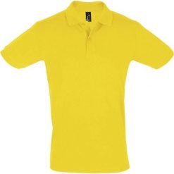 Męska Koszulka Polo Perfect. Żółte koszulki polo męskie SOL'S, m, bez wzorów, z bawełny, bez ramiączek. Za 71.99 zł.