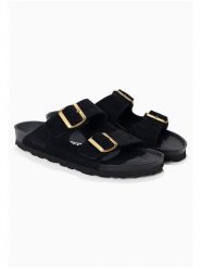 BACKSUN Skórzane klapki "Bali" w kolorze czarnym rozmiar: 42. Czarne klapki damskie Backsun, bez wzorów, ze skóry, bez obcasa. Za 130.99 zł.