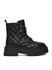 Nine West Trzewiki CEO-INAS-01 Czarny. Czarne botki damskie Nine West, z materiału, bez obcasa, na płaskiej podeszwie, bez zapięcia. Za 299.99 zł.