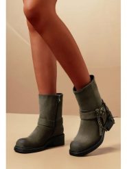 C'M Botki w kolorze khaki rozmiar: 38. Brązowe botki damskie C'M, bez obcasa, bez zapięcia. Za 152.99 zł.