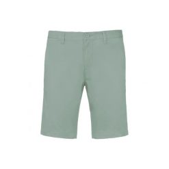 Szorty chino Kariban. Zielone szorty męskie KARIBAN, na lato, bez wzorów, z bawełny, eleganckie. Za 138.50 zł.