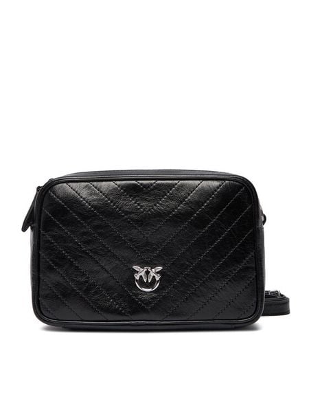 PINKO Torebka Carrie Camera Bag Classic Al 25-26 PLTT 104336 A2JC Czarny. Czarne listonoszki damskie Pinko, bez wzorów, ze skóry, bez dodatków. Za 899.99 zł.