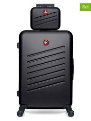 SWISS KOPPER 2-częściowy zestaw "Zurich" w kolorze czarnym rozmiar: onesize. Czarne walizki SWISS KOPPER, bez wzorów, z materiału. Za 347.99 zł.