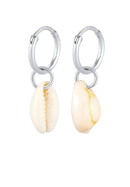 Elli Damskie kreole morze urlop Trend z muszlami Kauri z pozłacanego srebra próby 925 Sterling Silver Kolczyki 1 ct. Szare kolczyki damskie Elli, pozłacane. Za 156.39 zł.