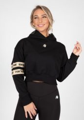 Tracey Cropped Bluza z kapturem - Czarny. Czarne bluzy z kapturem damskie GORILLA WEAR, xl, z bawełny. Za 356.00 zł.