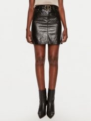 TWINSET Spódnica z imitacji skóry 242TP2071 Czarny Regular Fit. Czarne spódniczki damskie Twinset, bez wzorów, ze skóry. Za 459.99 zł.