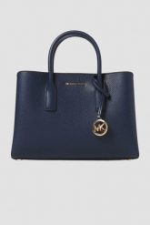 MICHAEL KORS Granatowa torebka SM Satchel. Niebieskie torebki klasyczne damskie Michael Kors, bez wzorów, ze skóry, małe, bez dodatków. W wyprzedaży za 1,029.99 zł.