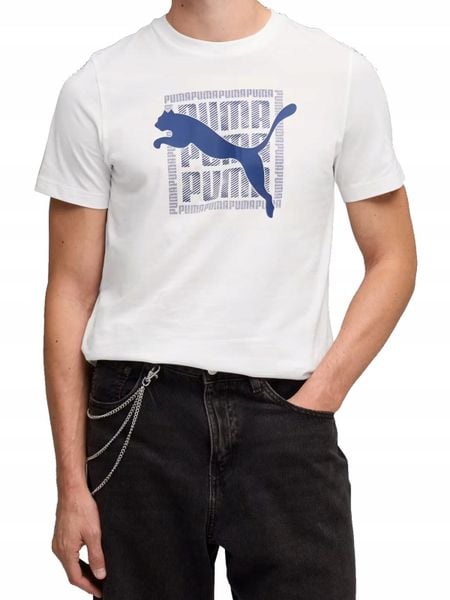 Koszulka Męska Puma Sportowa Biała Bawełniana T-Shirt. Białe t-shirty męskie Puma, m, z bawełny, bez ramiączek. Za 109.00 zł.