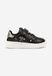 Czarne Buty Sportowe Sneakersy z Cyrkoniami i Sznurowaniem Patirra. Czarne sukienki niemowlęce Renee, bez wzorów, z jeansu, bez ramiączek. Za 69.99 zł.