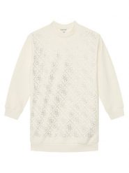 Guess Sukienka codzienna J5YK02 KA6V4 Écru Regular Fit. Sukienki dziewczęce Guess, z aplikacjami, z bawełny, bez ramiączek. Za 139.99 zł.