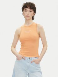 Pepe Jeans Top Viv PL506032 Pomarańczowy Slim Fit. Brązowe topy damskie Pepe Jeans, xl, bez wzorów, z bawełny, bez kołnierzyka. Za 89.99 zł.