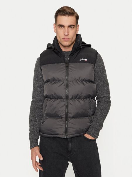 Schott NYC Bezrękawnik UTAHV Szary Regular Fit. Szare kamizelki męskie Schott NYC, m, z syntetyku. Za 269.99 zł.
