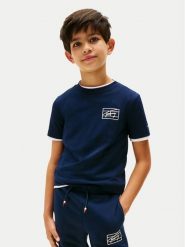 Tommy Hilfiger T-Shirt Varsity Print KB0KB09932 Granatowy Regular Fit. Niebieskie t-shirty chłopięce Tommy Hilfiger, bez wzorów, z bawełny, bez ramiączek. Za 109.99 zł.
