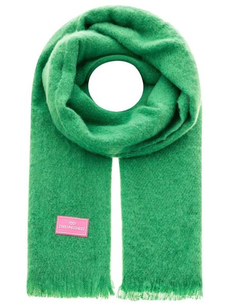 Zwillingsherz Szal w kolorze zielonym - 180 x 60 cm rozmiar: onesize. Zielone szaliki i kominy damskie Zwillingsherz, bez wzorów, z materiału. Za 148.26 zł.