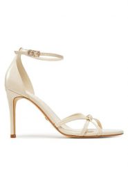 Guess Sandały FLJSPR PAF03 Beżowy. Brązowe sandały damskie Guess, z aplikacjami, ze skóry, bez obcasa, na szpilce. Za 489.99 zł.