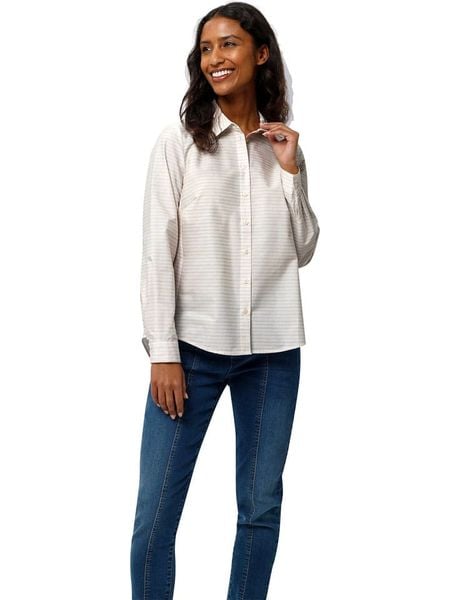 Heine Bluzka w kolorze beżowo-białym rozmiar: 42. Białe bluzki damskie Heine, bez wzorów, bez kołnierzyka, bez ramiączek. Za 60.99 zł.