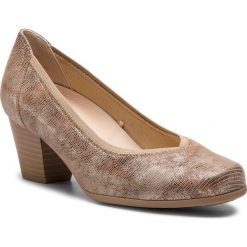 Półbuty CAPRICE - 9-22301-22 Beige Rept. Mul 416. Brązowe półbuty damskie Caprice, bez wzorów, ze skóry ekologicznej, eleganckie, bez obcasa, na obcasie. W wyprzedaży za 169.00 zł.