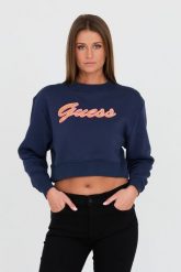 GUESS Granatowa bluza. Niebieskie bluzy bez kaptura damskie Guess, xs. W wyprzedaży za 199.99 zł.