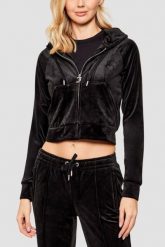 JUICY COUTURE Czarna bluza Madison Outline, Rozmiar M. Czarne bluzy z kapturem damskie Juicy Couture, m. Za 499.99 zł.