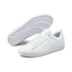 Damskie buty sportowe Smash v2 Leather PUMA. Białe buty sportowe na co dzień damskie Puma, bez wzorów, z gumy, tenisowe. Za 283.60 zł.