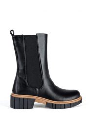 Musk Botki w kolorze czarnym rozmiar: 38. Czarne botki damskie MUSK, z materiału, z okrągłym noskiem, bez obcasa, bez zapięcia. Za 238.80 zł.