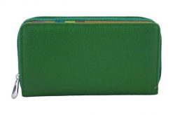 Portfel skórzany BARBERINI'S zielony D-8601-38. Zielone portfele damskie Barberinis, bez wzorów, ze skóry. Za 169.99 zł.