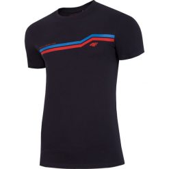T-shirt męski TSM221 - ciemny granat. T-shirty męskie 4f, m, bez wzorów, bez kołnierzyka. Za 49.99 zł.