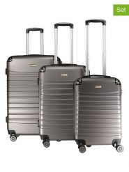 Geographical Norway 3-częściowy zestaw "Shock" w kolorze szarym rozmiar: onesize. Szare walizki Geographical Norway, bez wzorów, z materiału. Za 347.99 zł.