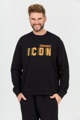 DSQUARED2 Czarna męska bluza Icon Blur Cool Fit Crewneck, Rozmiar M. Czarne bluzy bez kaptura męskie Dsquared2, m. W wyprzedaży za 999.99 zł.