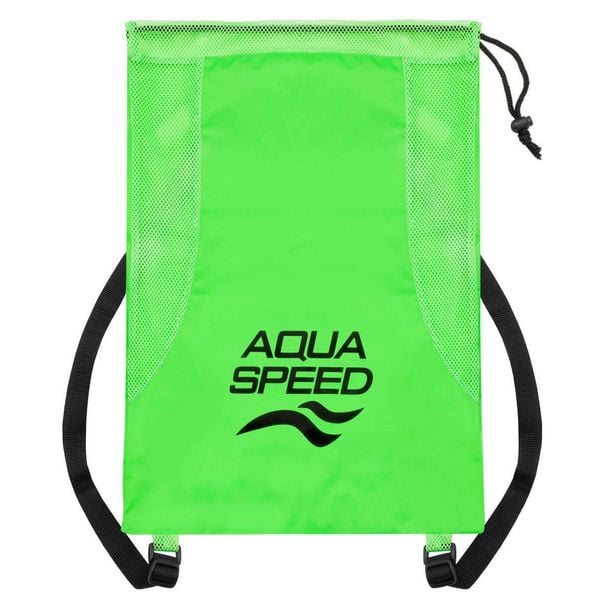Worek na sprzęt plecak Aqua Speed Mesh Backpack. Czarne plecaki damskie Aqua-Speed, bez wzorów, z meshu. Za 39.99 zł.