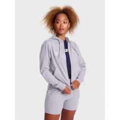 Damska bluza dresowa z kapturem Hummel Go 2.0. Szare bluzy sportowe damskie HUMMEL, bez wzorów, z dresówki, bez ramiączek, z kapturem. Za 244.00 zł.