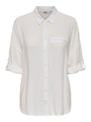 ONLY Koszula w kolorze białym rozmiar: XS. Białe koszule damskie Only, xs, bez wzorów, z wiskozy, bez kołnierzyka, bez ramiączek. Za 65.85 zł.