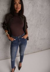 Niebieskie Jeansy Bawełniane Skinny Fit High Waist Hipho. Niebieskie jeansy damskie Renee, z podwyższonym stanem. Za 129.99 zł.