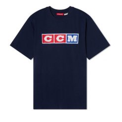 Koszulka Heritage 3 Block - Dorośli - Granatowy. Niebieskie t-shirty damskie CCM, l, bez wzorów, z bawełny, bez kołnierzyka. Za 252.00 zł.