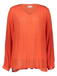 KAFFE curve Bluzka w kolorze pomarańczowym rozmiar: 48. Czerwone bluzki damskie KAFFE curve, bez wzorów, z wiskozy, bez kołnierzyka, bez ramiączek. Za 91.34 zł.