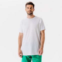 Second Life - Koszulka do piłki nożnej z krótkim rękawem... - Stan Doskonały. Białe t-shirty sportowe męskie KIPSTA, l, z materiału, bez ramiączek, na fitness i siłownię. Za 45.00 zł.