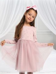 Sukienka z tiulem - różowy. Czerwone sukienki dziewczęce Sinsay, bez wzorów, z materiału, bez ramiączek, długie. Za 29.99 zł.