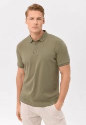 Koszulka polo O-VOLVI. Brązowe koszulki polo męskie Volcano, l, bez wzorów, z bawełny, bez ramiączek. Za 109.99 zł.
