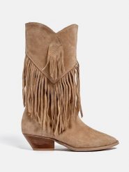 Loft37 Skórzane kozaki w kolorze jasnobrązowym rozmiar: 35. Brązowe botki damskie loft37, z okrągłym noskiem, bez obcasa. Za 322.73 zł.