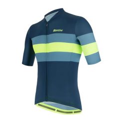 Koszulka rowerowa męska Santini Sleek Bengal. Niebieskie t-shirty sportowe męskie SANTINI, m, bez ramiączek, rowerowe. Za 279.99 zł.
